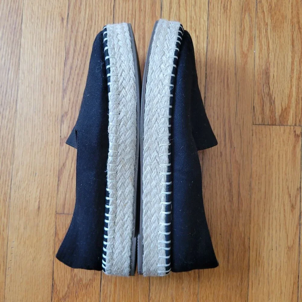 Joie 8M Black Espadrille‎ Loafers Slip On Shoes Comfort Canvas CARA
